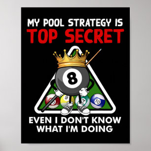 Funny Billiards Art For Men Women Billiards Pool P Poster