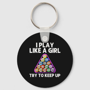 Funny Billiards Art For Women Girls Mum 8 Ball Poo Key Ring