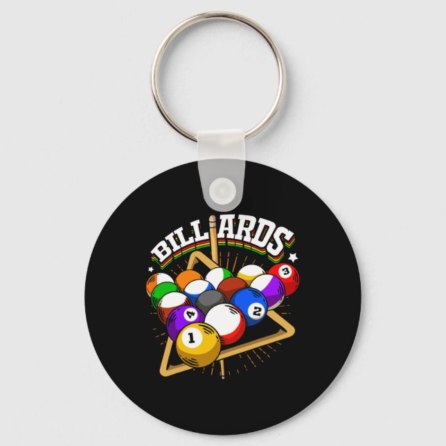 Funny Billiards Design For 8- And Pool Player  Key Ring (Front)