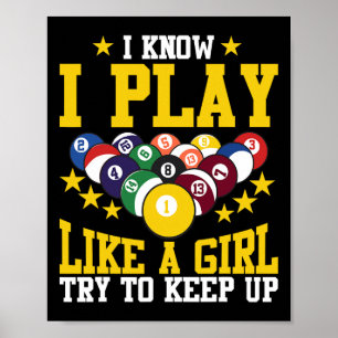 Funny Billiards Design For Girl Women Billiards Po Poster