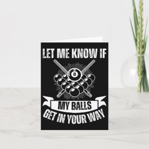 Funny Billiards Design For Men Women Billiard Pool Card