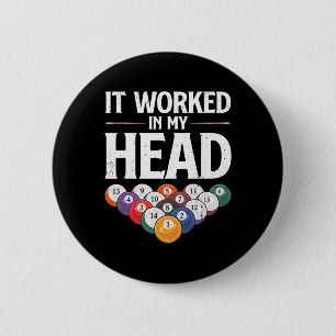 Funny Billiards Design For Men Women Cue Sport Poo 6 Cm Round Badge