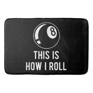 Funny Billiards Design For Pool Players Retro 8 Ba Bath Mat