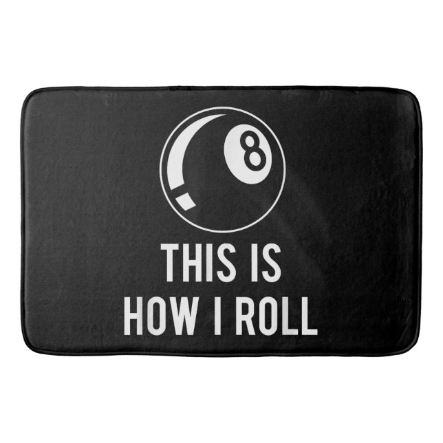 Funny Billiards Design For Pool Players Retro 8 Ba Bath Mat (Front)