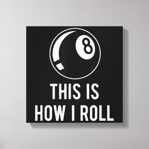 Funny Billiards Design For Pool Players Retro 8 Ba Canvas Print