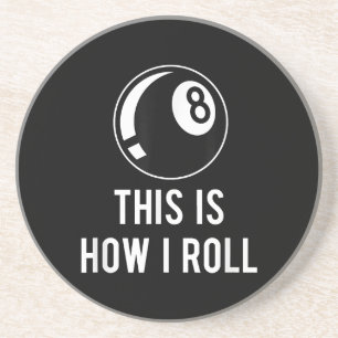 Funny Billiards Design For Pool Players Retro 8 Ba Coaster