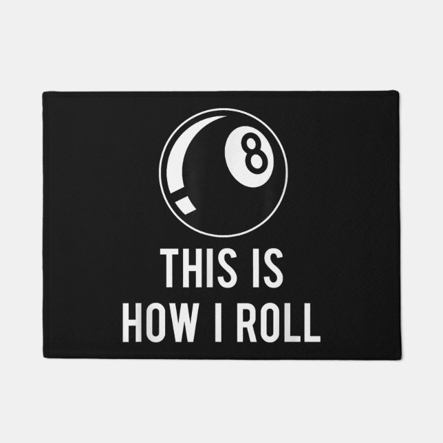 Funny Billiards Design For Pool Players Retro 8 Ba Doormat (Front)
