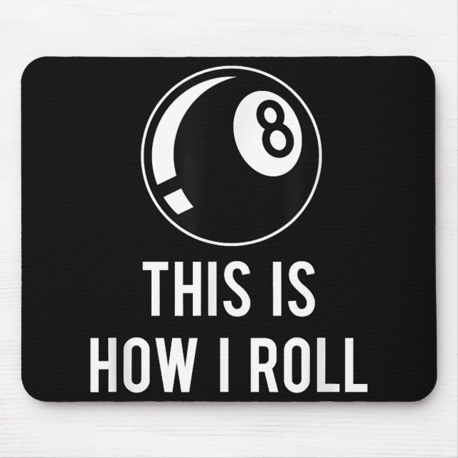 Funny Billiards Design For Pool Players Retro 8 Ba Mouse Mat (Front)