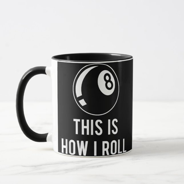Funny Billiards Design For Pool Players Retro 8 Ba Mug (Left)