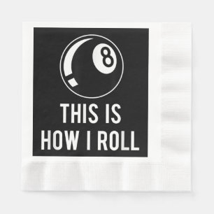 Funny Billiards Design For Pool Players Retro 8 Ba Napkin