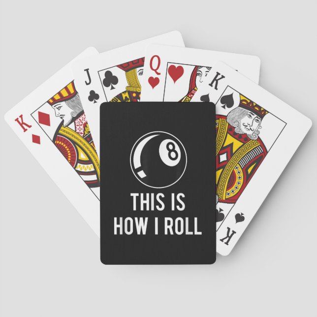 Funny Billiards Design For Pool Players Retro 8 Ba Playing Cards (Back)