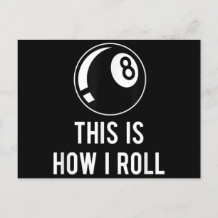 Funny Billiards Design For Pool Players Retro 8 Ba Postcard