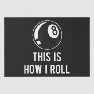 Funny Billiards Design For Pool Players Retro 8 Ba Tissue Paper