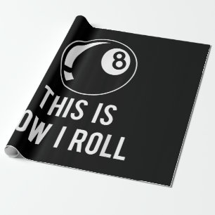 Funny Billiards Design For Pool Players Retro 8 Ba Wrapping Paper