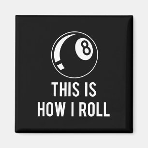 Funny Billiards Design For Pool Players Retro 8 Ll Magnet
