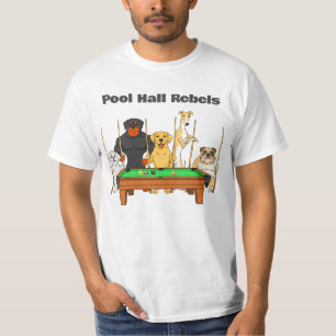 Funny Billiards Dog Team Pool Hall Rebels T-Shirt