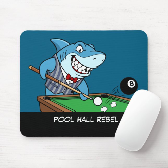 Funny Billiards Fanatic Cool Rebel Pool Hall Rebel Mouse Mat (With Mouse)
