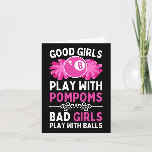 Funny Billiards For Women Girls 8 Ll Billiard Pool Card (Front)