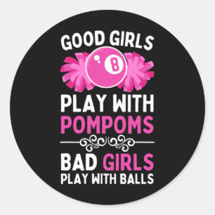 Funny Billiards For Women Girls 8 Ll Billiard Pool Classic Round Sticker