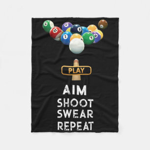 Funny Billiards Gift T Shirt For Pool Player Fleece Blanket