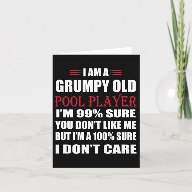 Funny Billiards I Am A Grumpy Old Pool Player  Card (Front)