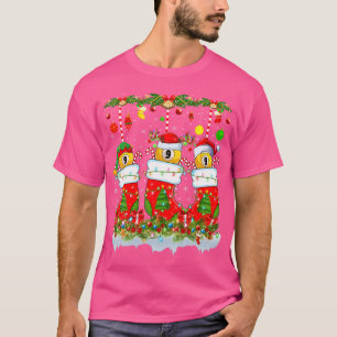 Funny Billiards In Xmas Socks Lights Billiards Chr T-Shirt