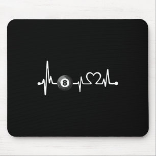Funny Billiards Lovers Gift Love Billiards Heartbe Mouse Mat