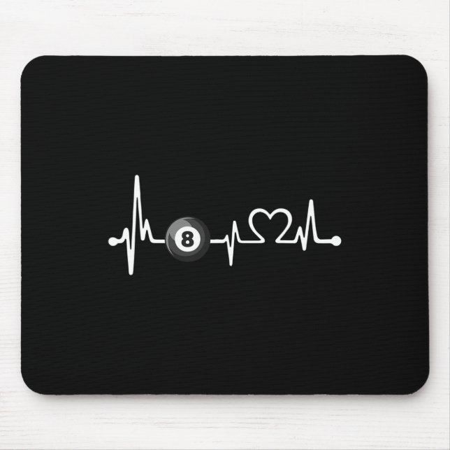 Funny Billiards Lovers Gift Love Billiards Heartbe Mouse Mat (Front)