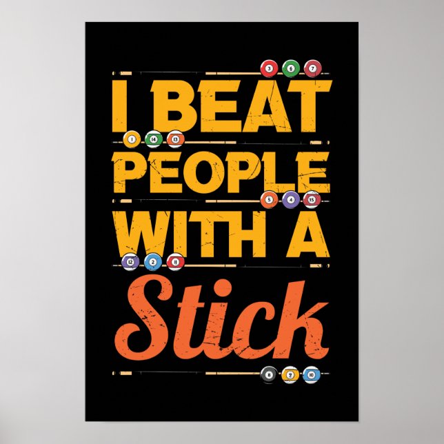 funny Billiards lovers sports Poster (Front)