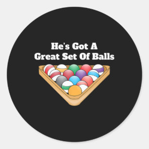 Funny Billiards Matching Couples Gifts - Great Set Classic Round Sticker