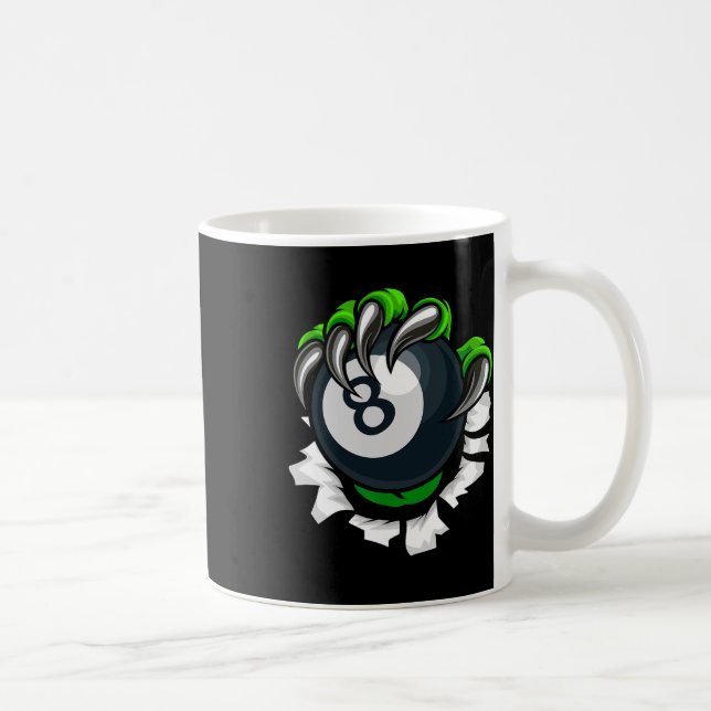 Funny Billiards Nails Art Billiards Playing Pool P Coffee Mug (Right)