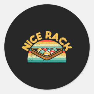 Funny Billiards Player Nice Rack Vintage Pool Bill Classic Round Sticker