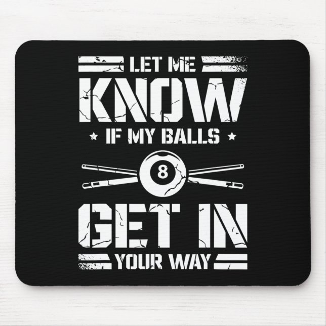 Funny Billiards Player Snooker Billiard Pool Playe Mouse Mat (Front)