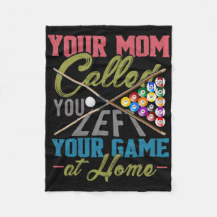 Funny Billiards Pool Cue Shirt Funny Pool Billiard Fleece Blanket