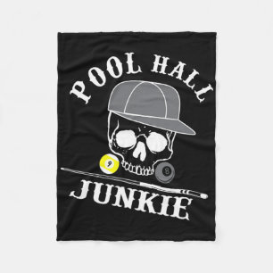Funny Billiards Pool Hall Junkie For Pool Players Fleece Blanket
