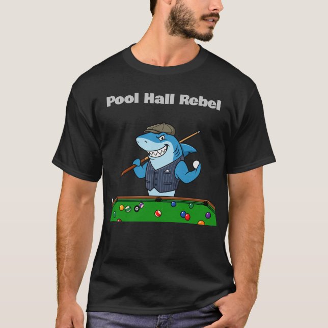 Funny Billiards Pool Hall Rebel T-Shirt (Front)