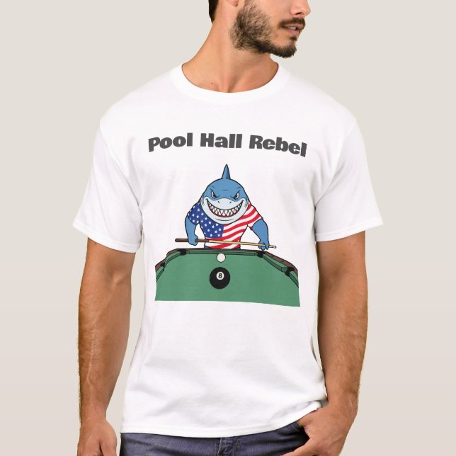 Funny Billiards Pool Hall Rebel T-Shirt (Front)