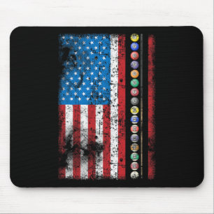 Funny Billiards Pool Hall Snooker Vintage American Mouse Mat