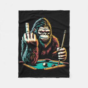 Funny Billiards Pool Player Retro Bigfoot Sasquatc Fleece Blanket