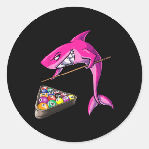 Funny Billiards Pool Shark Female Classic Round Sticker