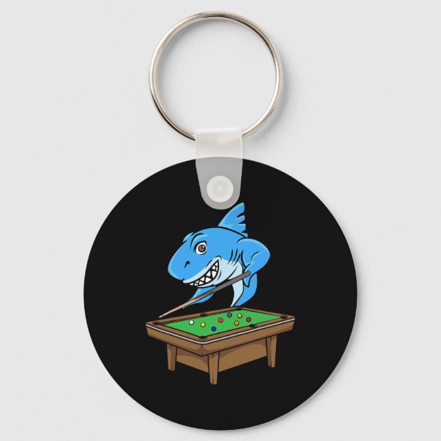 Funny Billiards Pool Shark Hall Snooker Joke Billi Key Ring (Front)