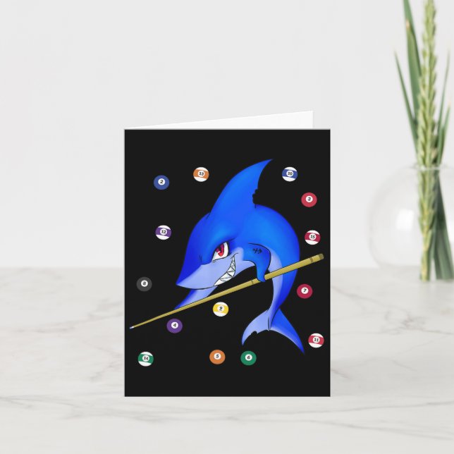 Funny Billiards Pool Shark Male  Card (Front)