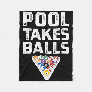Funny Billiards Pool Take Playing Cue Sports Fleece Blanket