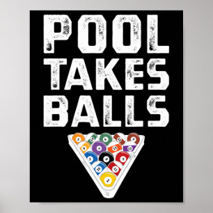 Funny Billiards Pool Take Playing Cue Sports Poster
