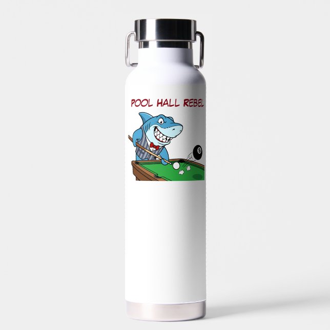 Funny Billiards Shark Water Bottle  (Front)
