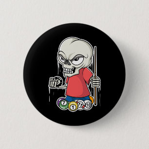 Funny Billiards Skull I Snooker Pool Player Gifts  6 Cm Round Badge