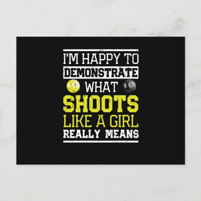 Funny billiards snooker I am happy Postcard (Front)