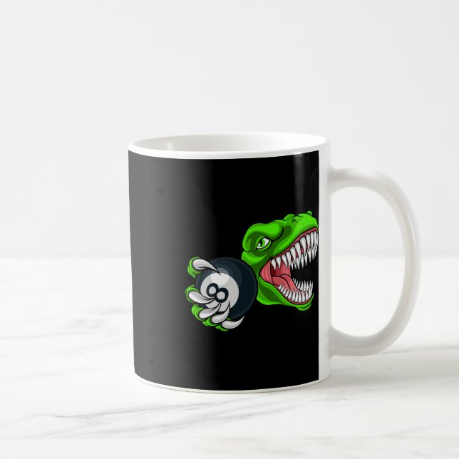 Funny Billiards T-rex Art Billiards Playing Pool P Coffee Mug (Right)