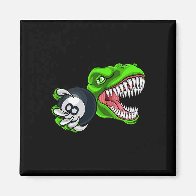Funny Billiards T-rex Art Billiards Playing Pool P Magnet (Front)