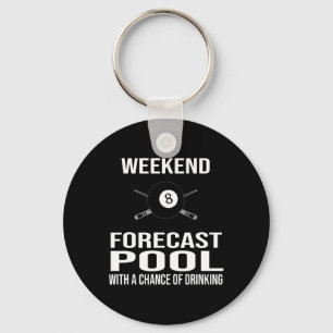 Funny Billiards Weekend Forecast Key Ring
